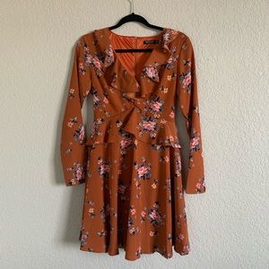 Nasty Gal Orange Floral Dress